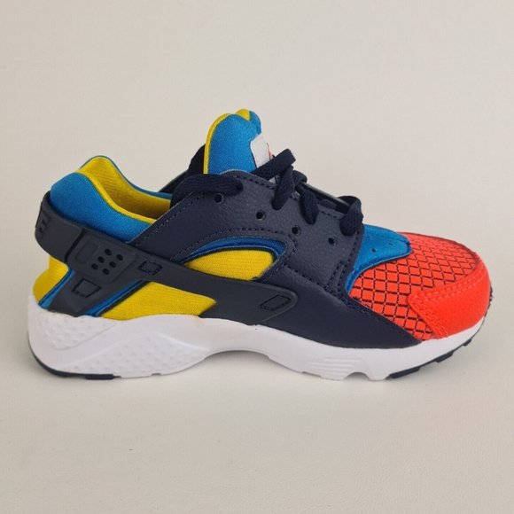 Nike Huarache Run Now PS Bright Crimson Running KIDS Shoes - Picture 2 of 11